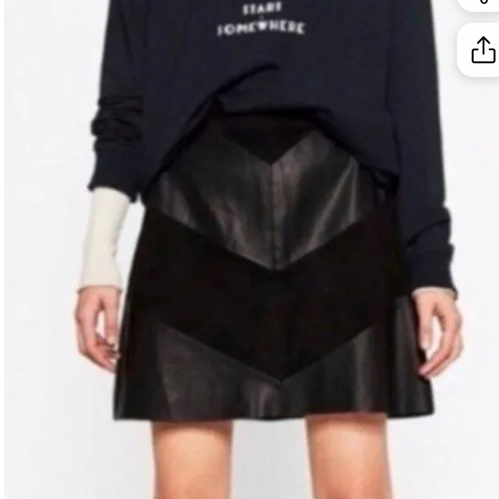 Zara Faux Leather/Suede Skirt